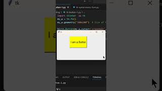 Cursor shape changing one mouseover a Tkinter Button by using cursor attribute #cursor #Tkinter
