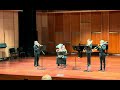 “Fanfare and Fugato” by Chris Petch; “Four Pieces for For Trombones” by Gareth Wood 