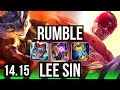 RUMBLE vs LEE SIN (JGL) | 72% winrate, 63k DMG | NA Grandmaster | 14.15