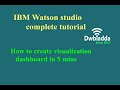 How to create a visualization dashboard in 5 mins | IBM Watson studio tutorial
