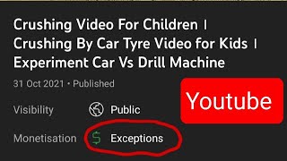 Youtube Monitization Exceptions Means ? । YouTube Video Exception Revenue Will Come ? Made For Kids