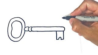How to draw a Key Step by Step | Key Drawing Lesson