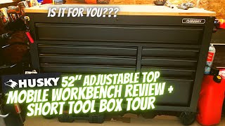 Toolbox Review- Husky Heavy Duty Mobile Workbench Tool Chest with Adjustable-Height  Top