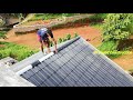 ceramic roof tile ridge instalation. സെറാമിക് ഓടിന്റ മൂല കെട്ടുമ്പോൾ