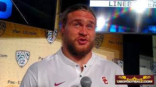 USC senior outside linebacker Porter Gustin at Pac-12 Media Day