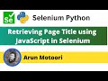 Retrieving title of the Page using JavaScript in Selenium (Selenium Python)