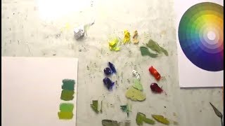 Oil Painting - Mixing Greens