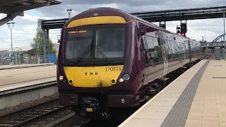 170515 EMR arriving Derby railway station