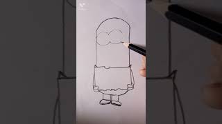 easy drawing of minion cartoon character💛#shorts #easydrawing #cartoon #stayawesome #youtubeshorts