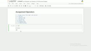Python Programming Part 8 Assignment Operators in Python