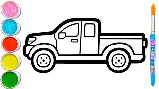 Truk Pickup Menggambar, Melukis, Mewarnai untuk Anak & Balita | Bagaimana Menggambar Kendaraan #336