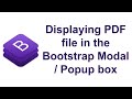 Displaying PDF file in the Bootstrap Modal or Popup box