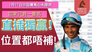 【賽馬貼士】1月17日 直插獨贏！｜ 位置都唔洗補！