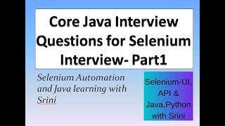 Core java interview questions and answers for selenium testers- Part1 #java #JavaInterview