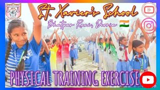 PT EXERCISE DURING ASSEMBLY #StXaviersSchool #BhatparRani #india #latest #viral #physicaltraining