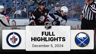 NHL Highlights | Jets vs. Sabres - December 5, 2024