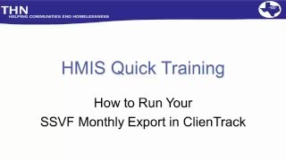 HMIS Quick Train: Exporting and Uploading Your SSVF Data