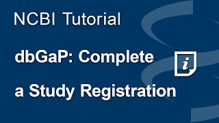 dbGaP: Complete a Study Registration
