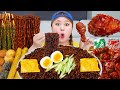 MUKBANG 직접 만든 짜파게티 BBQ 양념치킨 먹방 BLACK BEAN NOODLES FRIED CHICKEN EATING SOUND | HIU 하이유