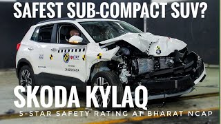 Skoda Kylaq crash test at Bharat NCAP | Five-star safety rating | Safest sub-compact SUV in India