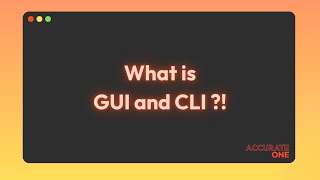 What is GUI and CLI?