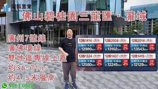 佛山碧桂園三龍匯·瀧域【灣區置業】 碧桂園｜順投鐵控｜香港地鐵三強聯合 超百億投資打造  最靠近廣州，廣州7號線\u0026廣佛環線雙地鐵專線上蓋，約36-71㎡約4.5米層高，總價70萬