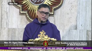 QUIAPO CHURCH LIVE TV MASS TODAY 6:00 AM DECEMBER 11, 2024 WEDNESDAY