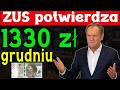 ZUS potwierdza dodatkowe wypłaty emerytur dla seniorów w wysokości 1330 zł we wrześniu