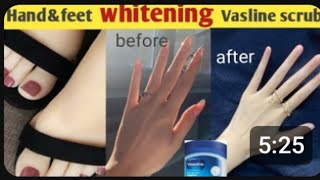 vaseline hand \u0026 feet whitening scrub | Hands Feet Whitening DIY  vaseline#fouzia , stips#vaseline