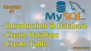 MySQL Sess1 ( - Introduction to Database- Create Database- Create Table )