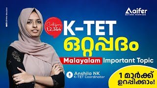 ഒറ്റപ്പദം Part -2 | KTET CATEGORY (1,2,3,4) | Malayalam Important Topics | Aifer Education