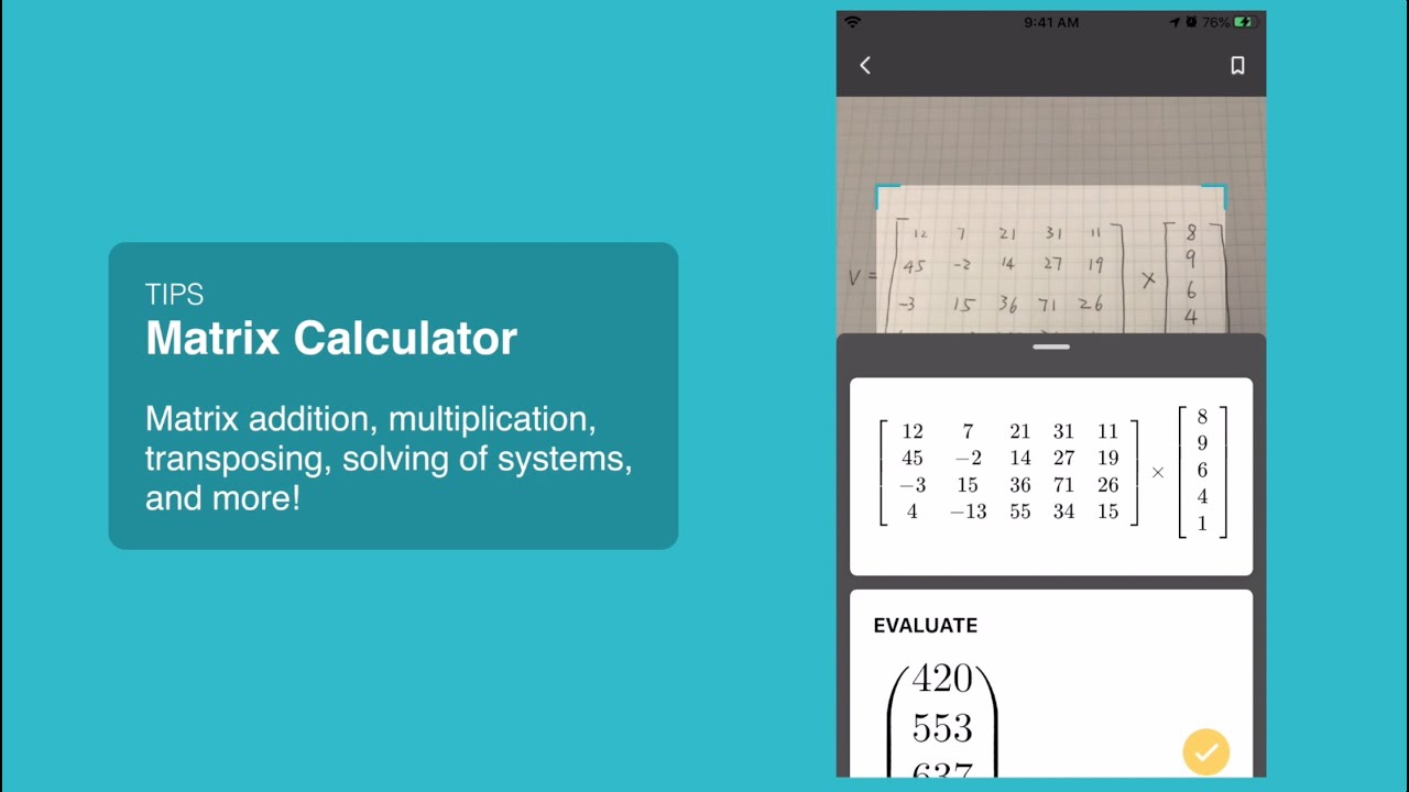 Matrix Calculator With Microsoft Math Solver! - YouTube