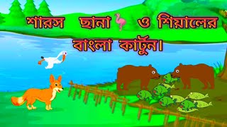 শিয়াল ও শারস ছানা | JACKAL O SAROSH SANA | BANGLA FOX CARTOON | NEW BANGLA CARTOON | SIYALER GOLPO