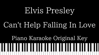 【Piano Karaoke Instrumental】Can't Help Falling In Love / Elvis Presley【Original Key】