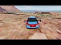 cars vs downhill car crash test beamng drive