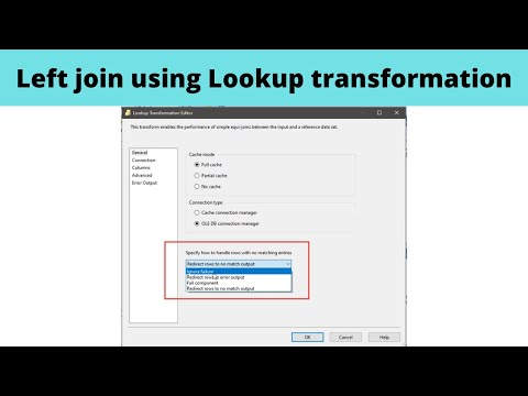 11 Left join using Lookup transformation SSIS lookup transformation
