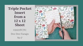 #2021TCTC - One Sheet Wonder - Junk Journal Triple Pocket Insert from a 12 x 12 Sheet - 7