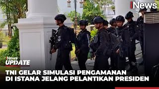 Kenakan Atribut Serba Hitam, TNI Gelar Simulasi Pengamanan di Istana jelang Pelantikan Presiden