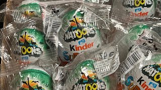 New Edition!! 12 x Kinder Surprise Eggs Natoons. ASMR unboxing. No Talking