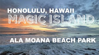 4K Honolulu Hawaii Magic Island Ala Moana Beach Park Walking Experience POV ASMR