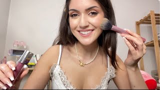 ASMR Doing My Makeup | ✨clean✨ girl makeup | whispering & tapping