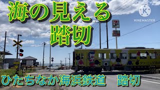 ひたちなか海浜鉄道　平磯ー殿山　海が見える　踏切