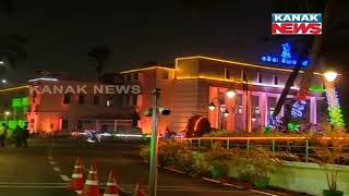 Vidhan Sabha Building Illuminated With Lights On The Eve Of Republic Day In Bhubaneswar