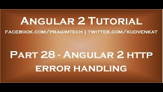 Angular 2 http error handling
