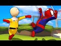 HUGE Fight Between SPIDERMAN & One Punch Man - Human Fall Flat Gameplay