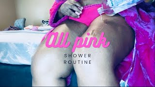 Shower Routine Using All Pink Products | Ladonna Franklin #pink #showerroutine #hygiene