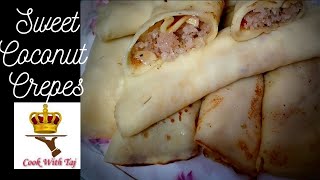 Ghawne | Kokani Sweet Pelve | Perve  | Crepes With Fresh Coconut Filling  | COOK WITH TAJ