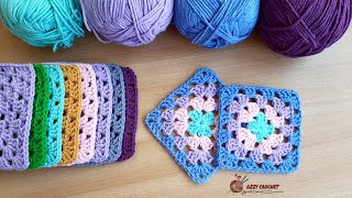 كروشيه مربع الجراني بطريقة سهلة_قفلة السطر بطريقة صحيحة _  easily finish granny square _Ozzy crochet