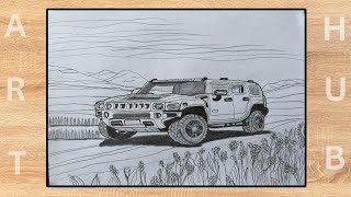 How To Draw HUMMER 🚘|| 4×4 Car | Step By Step ✍️