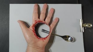 "amazing 3d Trick Art - Hole In The Hand!"